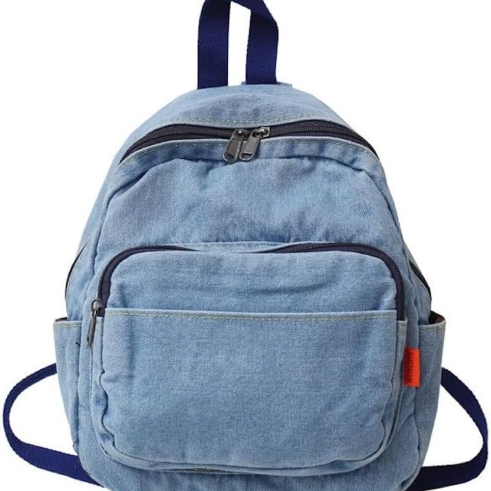 Small Denim Backpack for Women Vintage Aesthetic Backpack Mini Denim Backpack Ca